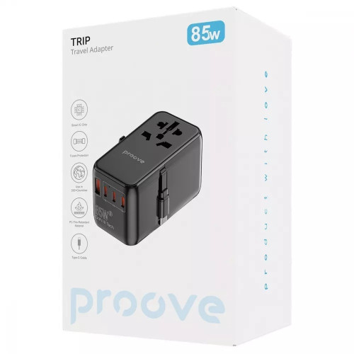 Сетевое зарядное устройство универсальный Proove Trip USB-A+3xUSB-C (85W · 3A) (Black)