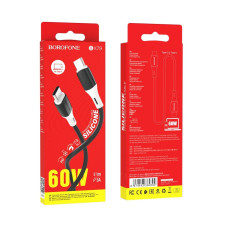 Кабель Borofone BX79 Silicone Type-C – Type-C (1 м · 60W · 3A) (Black)