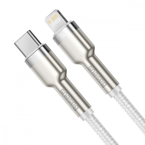 Кабель Baseus Cafule Metal Type-C – Lightning (1 м · 20W · 2.4A) (CATLJK-A02) (White)