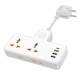Мережевий фільтр Hoco AC12A на 2 розетки (30W · 3A · 3xUSB-A+USB-C) (White)