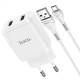 Сетевое зарядное устройство Hoco N7 2xUSB-A (10.5W · 2.1A) с кабелем USB-A – Micro-USB (White)