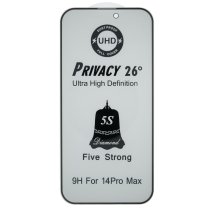Защитное стекло 5S UHD Privacy 26° для Apple iPhone 14 Pro Max (Full Glue) (Black)
