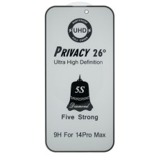 Защитное стекло 5S UHD Privacy 26° для Apple iPhone 14 Pro Max (Full Glue) (Black)