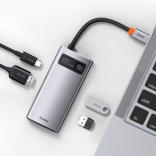 USB-хаб Baseus Multifunctional Metal Gleam 4в1 Type-C (Gray)