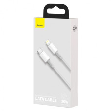 Кабель Baseus High Density Braided Type-C – Lightning PD (2 м · 20W · 2.4A) (White)