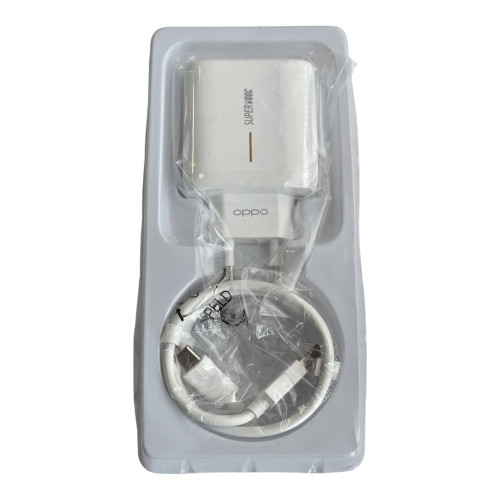 Сетевое зарядное устройство Oppo USB-A (65W · 3A) с кабелем USB-A – Type-C (OEM) (тех пак) (White)