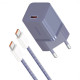 Сетевое зарядное устройство Baseus GaN5 Mini USB-C (30W · 3A) с кабелем Type-C – Type-C 100W (P10110902) (Purple)