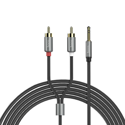 Аудиокабель AUX Hoco UPA10 2RCA – 3.5 мм (1.5 м) (Gray)
