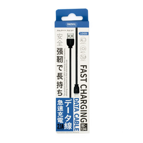 Кабель Remax RC-134i USB-A – Lightning (1 м · 10W · 2.1A) (Black)