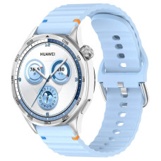 Ремінець універсальний 22 мм Silicone Wavy для Amazfit, Samsung, Huawei (Light Blue)