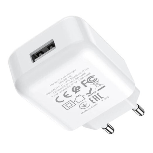 Сетевое зарядное устройство Hoco N2 USB-A (10W · 2.1A) (White)