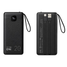 Повербанк King Power KPG-206x 22.5W з кабелем 2в1 (20000 mAh) (Black)
