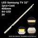 Боковая подсветка для телевизора Samsung 32″ 7032NNB Rev1.0 (1 планка 406 мм, 44 LED 6,5x2 мм, 3 В)