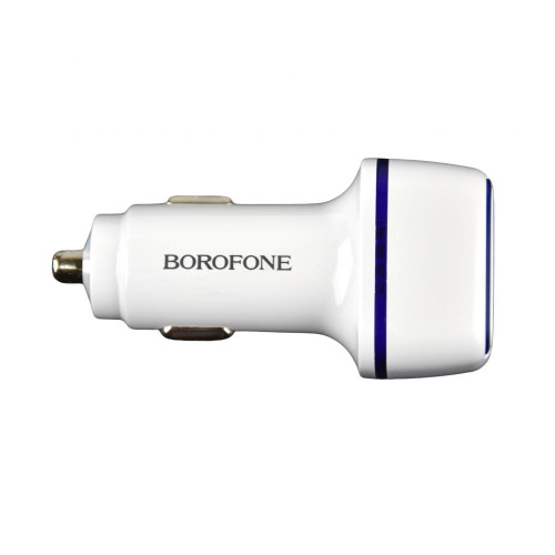 Автомобільний зарядний пристрій Borofone BZ14A USB-A+USB-C з кабелем C -C (20W · 3A) (White)