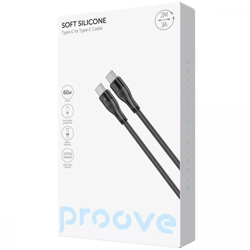 Кабель Proove Soft Silicone Type-C – Type-C (2 м · 60W · 3A) (White)