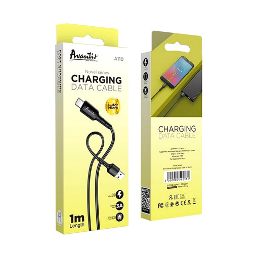 Кабель Avantis A110 USB-A – Micro-USB (1 м · 15W · 3A) (White)
