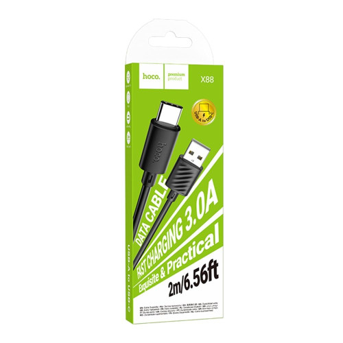 Кабель Hoco X88 USB-A – Type-C (2 м · 15W · 3A) (Black)