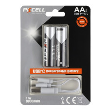 Акумуляторна батарейка PKCELL AA-3600 USB-C (2шт)