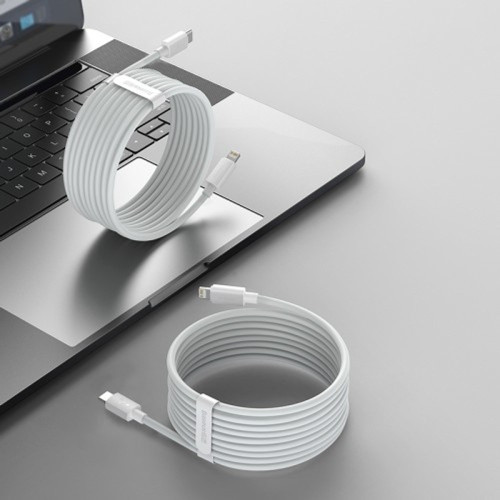 Кабель Baseus Simple Wisdom Type-C – Lightning (2pcs/set) (1.5 м · 20W · 2.4A) (White)