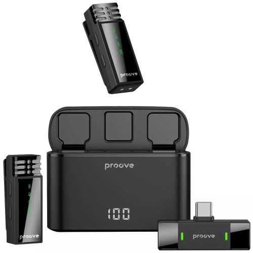Бездротовий петличний мікрофон Proove Record Type-C (Black)