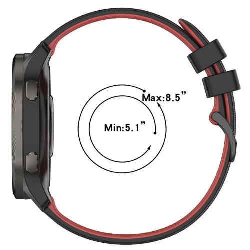 Ремешок универсальный 20 мм Ribby для Amazfit, Samsung, Huawei (Black/Red)