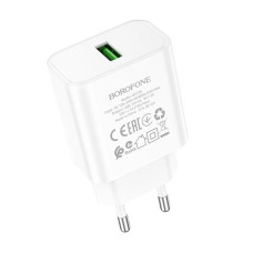 Сетевое зарядное устройство Borofone BA72A USB-A (18W · 3A) (White)