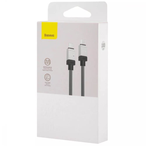 Кабель Baseus CoolPlay Series Type-C – Type-C (1 м · 100W · 5A) (CAKW000202) (White)