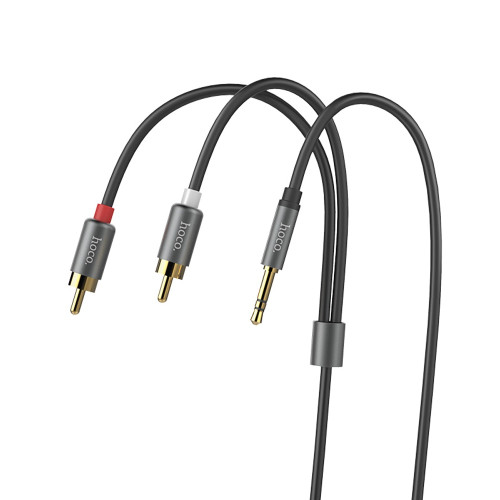 Аудиокабель AUX Hoco UPA10 2RCA – 3.5 мм (1.5 м) (Gray)