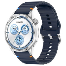 Ремінець універсальний 20 мм Silicone Wavy для Amazfit, Samsung, Huawei (Midnight Blue)