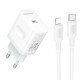 Мережевий зарядний пристрій Borofone BA99A USB-C (20W · 3A) з кабелем Type-C – Lightning (White)