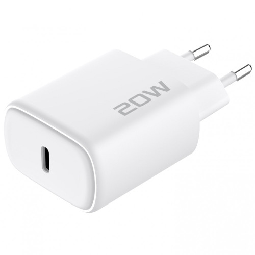 Мережевий зарядний пристрій Proove Silicone Power 2 USB-C (20W) з кабелем Type-C – Lightning (White)