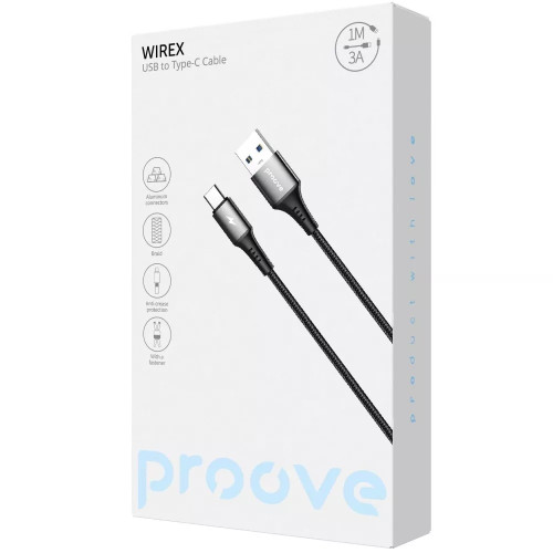 Кабель Proove WireX USB-A – Type-C (1 м · 15W · 3A) (Black)