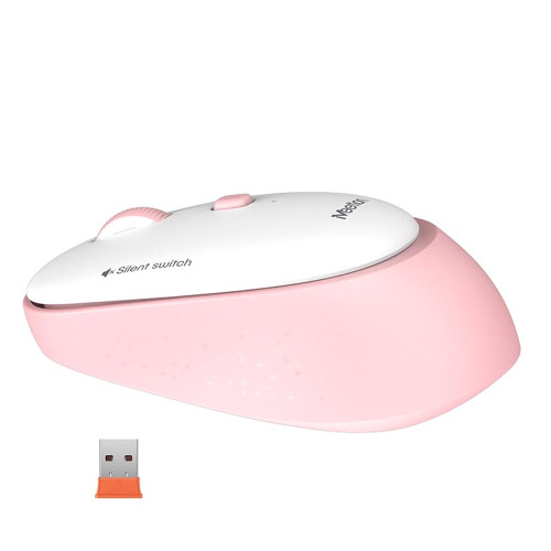 Мишка бездротова MeeTion R571 (1600 DPI) (White/Pink)