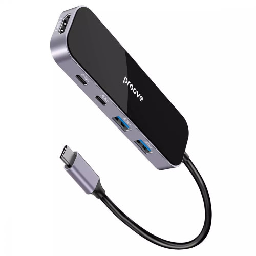 USB-хаб Proove Shadow Type-C (2xUSB 3.0 · Type-C · PD 100W · HDMI) (Dark Gray)