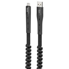 Кабель Hoco U78 Cotton treasure elastic USB-A – Micro-USB (1.2 м · 12W · 2.4A) (Black)