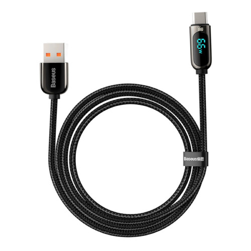 Кабель Baseus Display Fast Charging USB-A – Type-C (1 м · 66W · 5A) (CASX020001) (Black)