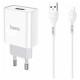 Сетевое зарядное устройство Hoco C81A USB-A (10.5W · 2.1A) с кабелем USB-A – Lightning (White)