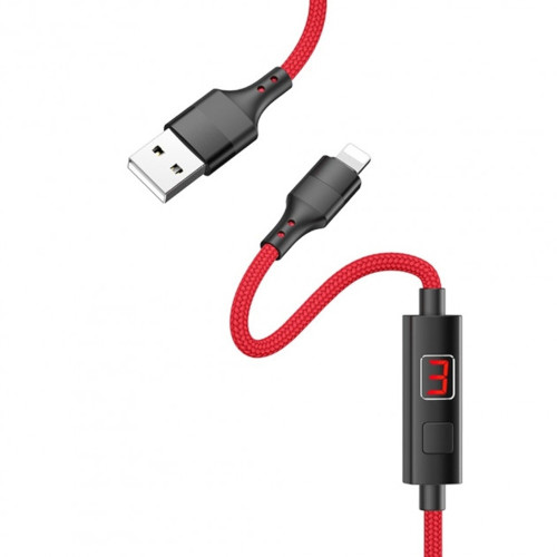 Кабель Hoco S13 Central control USB-A – Lightning (1 м · 12W · 2.4A) (Red)