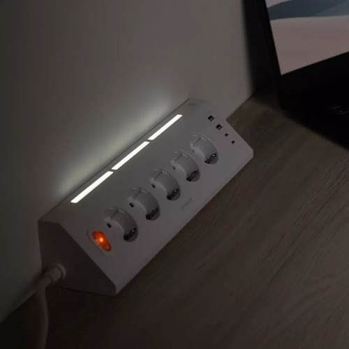 Сетевой фильтр Proove Prism Socket на 5 розеток (2xUSB-A+2xUSB-C · 1.6 м) (White)