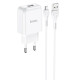 Мережевий зарядний пристрій Hoco N2 USB-A (10W · 2.1A) з кабелем USB-A – Micro-USB (White)