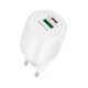 Сетевое зарядное устройство Borofone BA93A USB-A+USB-C (20W · 3A) (White)