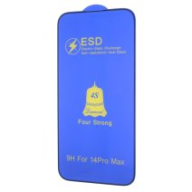 Защитное стекло 4S ESD Antistatic для Apple iPhone 14 Pro Max (Full Glue) (Black)