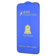 Защитное стекло 4S ESD Antistatic для Apple iPhone 14 Pro Max (Full Glue) (Black)