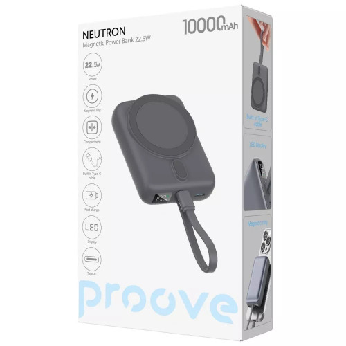 Повербанк Proove Neutron Magnetic 22.5W (10000 mAh) (Gray)