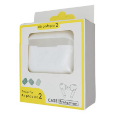 Чохол для AirPods Pro 2 Silicone Case Slim with Carbine (White)