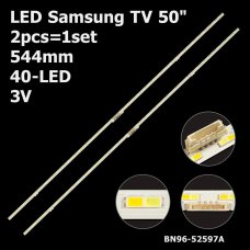 Бокова підсвітка для телевізора Samsung 50″ 50AU8K (2 планки по 544 мм, 40 LED 6,5x2 мм, 3 В)