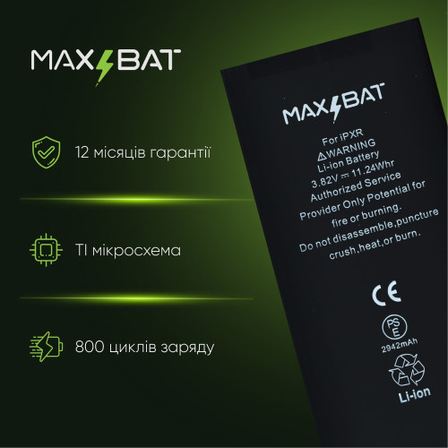 Аккумулятор для Apple iPhone Xr (2942 mAh) (Max Bat)