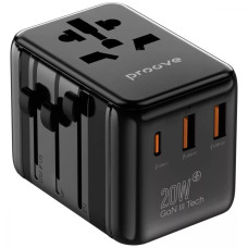 Сетевое зарядное устройство универсальный Proove Trip 2xUSB-A+USB-C (20W · 3A) (Black)