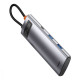 USB-хаб Baseus Metal Gleam Series 7в1 Type-C (2xUSB 3.0 · HDMI 4K · Type-C · Type-C PD · microSD · SD) (Gray)