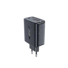 Мережевий зарядний пристрій Acefast A29 2xUSB-C (50W · 3A) (Black)
